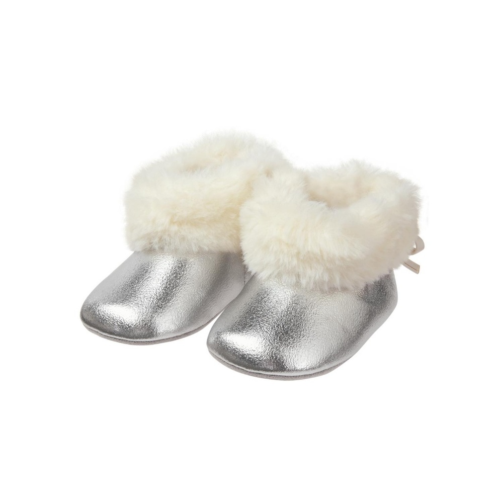 NWT Janie and Jack faux fur Metallic bootie sz 3